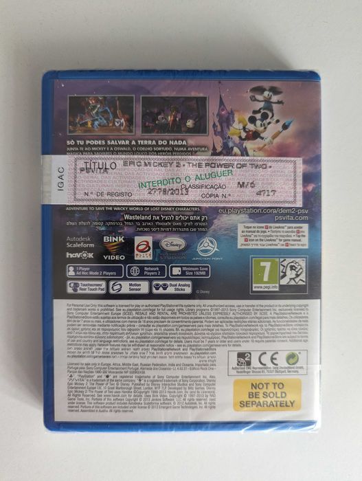 Epic Mickey 2 - The Power of Two PS VITA - NOVO/SELADO