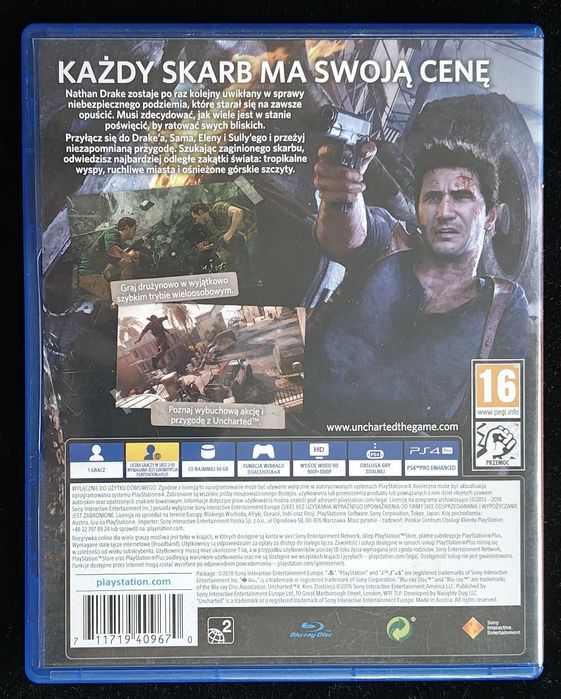 Uncharted 4 Kres Złodzieja PL Dubbing po polsku na PS4 i PS5 BDB stan