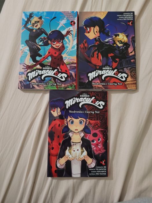 Manga komiks Miraculous Biedronka i Czarny kot tom 1-3 zestaw