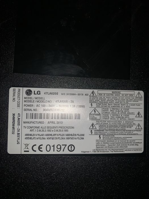 Tv lg 47 cali uzywany bez pilota