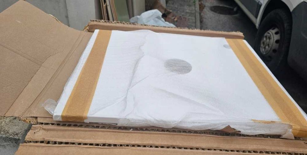 tampo para lavatorio pedra 61x46 branco mate