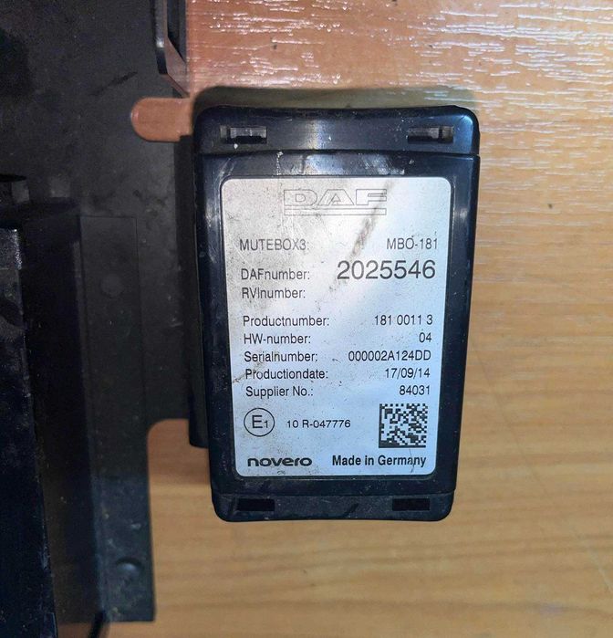 Блок приглушення звуку / Мутебокс DAF XF 106 / CF Euro 6 MUTEBOX3 novero MBO-181 2025546