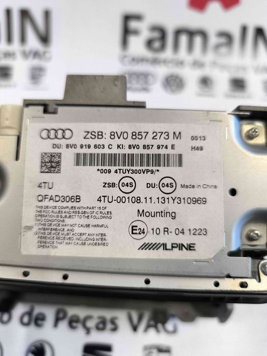 Display / Ecrã de Informações - 8V0919603C - AUDI A3 (8V1, 8VK)