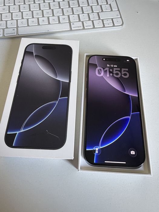 Bateria 100%  iPhone 16 Pro 256gb Black Titanium Stan Idealny
