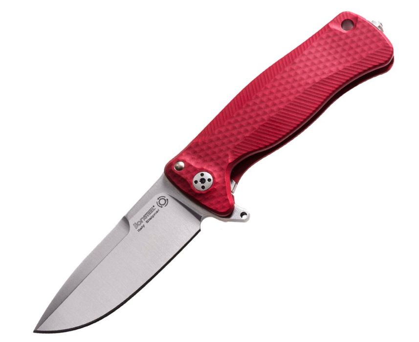 Nóż składany LionSteel SR22A Red Aluminum, Satin Sleipner by Molletta