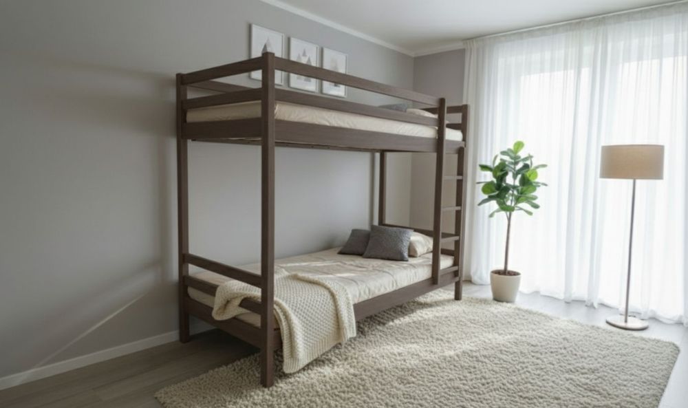 Łóżko piętrowe drewniane bukowe mega masywne 80x200/90x200