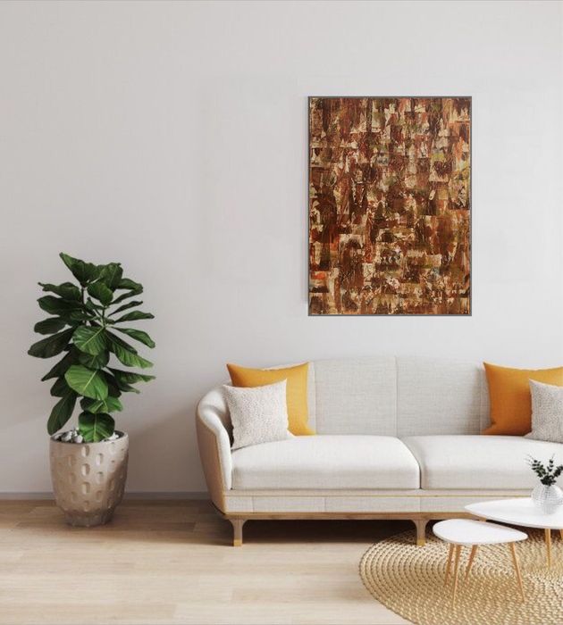Quadro Pintura abstrato “Brown paradise” - 60x80 cm
