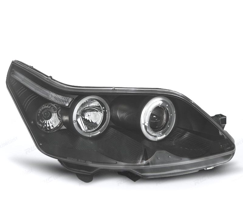 FARÓIS ANGEL EYES CITROEN C4 04-09 FUNDO PRETO