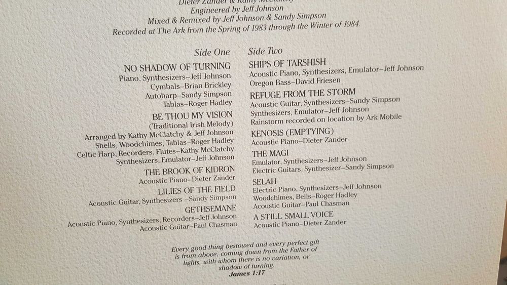 Vinyl. Jeff Johnson, Sandy Simpson. ,,No Shadow of Turning,,