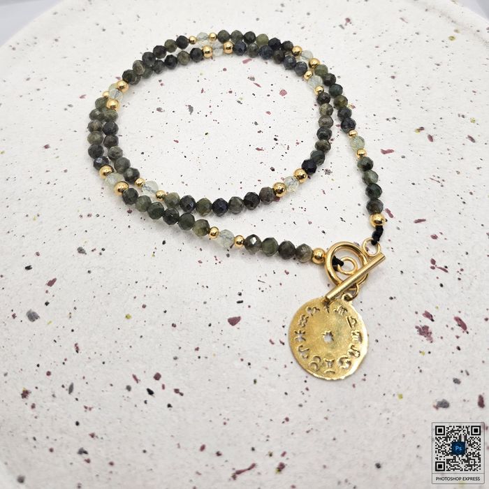 Naszyjnik z turmalinu i frenitu