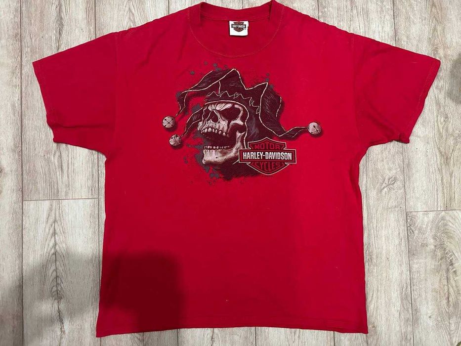 Мотофутболка Harley Davidson Plymouth красная Винтаж