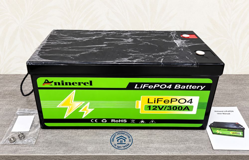 12v 300Ah‼️LiFePo4 акумулятор для інвертора безперебійника квартири резервного живлення инвертора 12V літій залізо железо фосфатний аккумулятор 300Ач