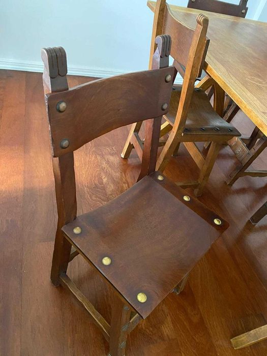 Conjunto de Sala de Jantar | Mesa em Madeira + 6 Cadeiras