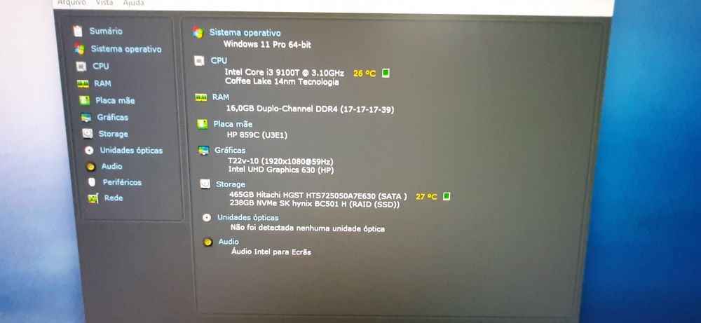 Mini-Pç Prodesk 400G5 9ªG|i3.9100T-3.7G|16G|NVMe-256G+HD500G|5G+BT|W11