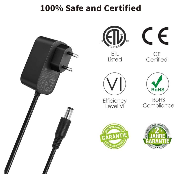 LONNKY Zasilac AC/DC 12V, prąd 3A, moc 36W, wtyka 5.5 x 2.1mm