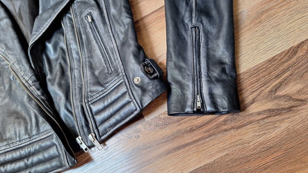 Nowa kurtka skórzana Barneys Original typu Biker ramoneska skóra owcza
