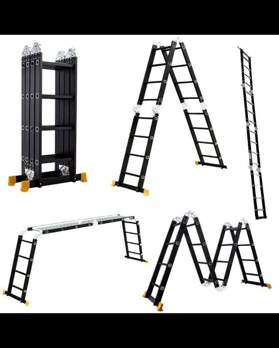 ТОП ЦІНА‼️ Драбина трансформер алюм. 4х5 сходинки (велика петля,чорна)
