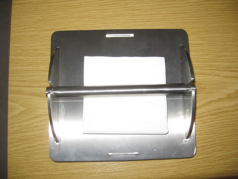 Porta guardanapos novo em aço inox.