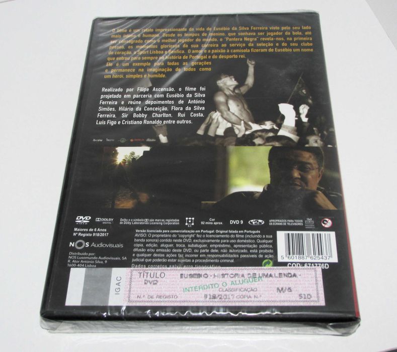 Eusébio "História De Uma Lenda" - Filme DVD