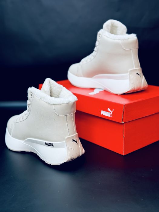 Ботинки Пума / кожаные кроссрвки Puma зимние / кросівки зимові жіночі