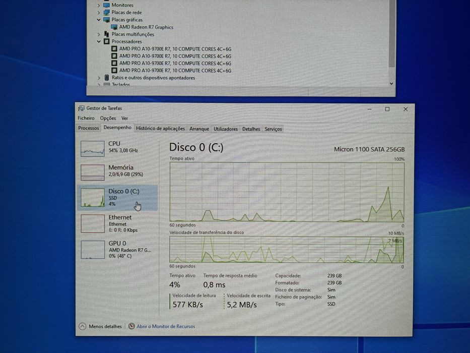 Lenovo M715q / AMD Pro 10 / RAM 8GB / SSD 256GB + HDD 500GB