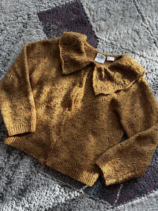 Sweterek ZARA r. 110 – ciepły, musztardowy, zapinany