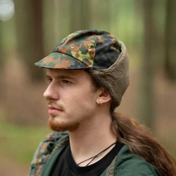 Bundeswehr! Настоящая немецкая армейская зимняя кепка-шапка.XXL (62cm)