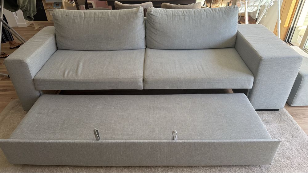 Sofá-cama cizento