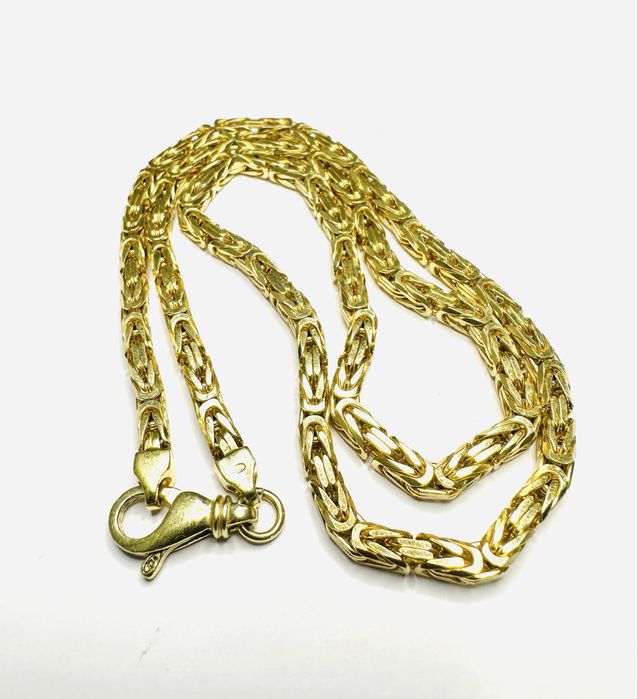 Srebrny łancuszek Pozłacany 925 róba Królewski