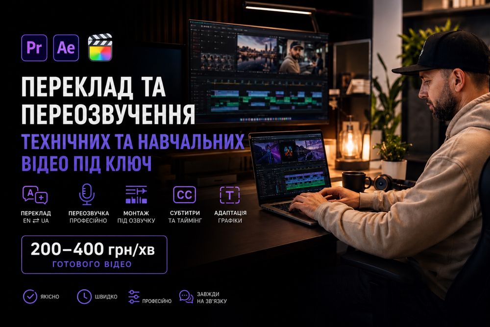 Локалізація технічних відео під ключ Переклад • Озвучка • Монтаж