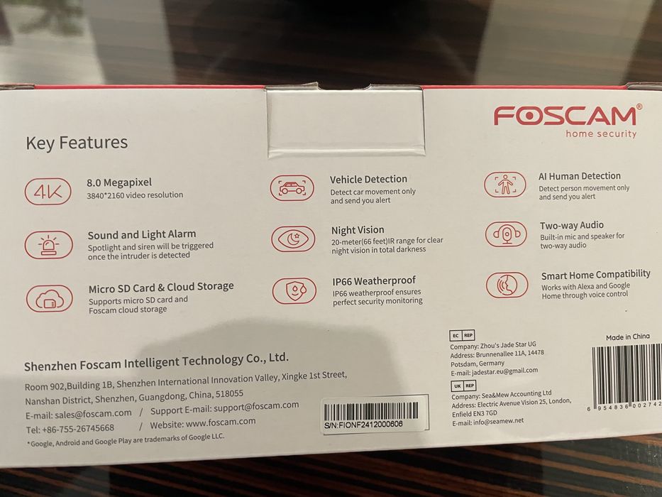 Camera Video Vigilancia 4k 8 Megapixel - Alta Qualidade