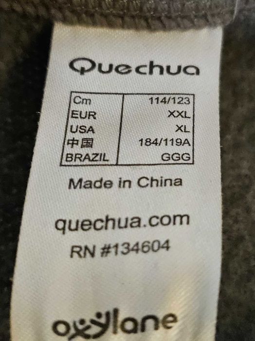 Polar typu sweter na suwak szary XXL Quechua