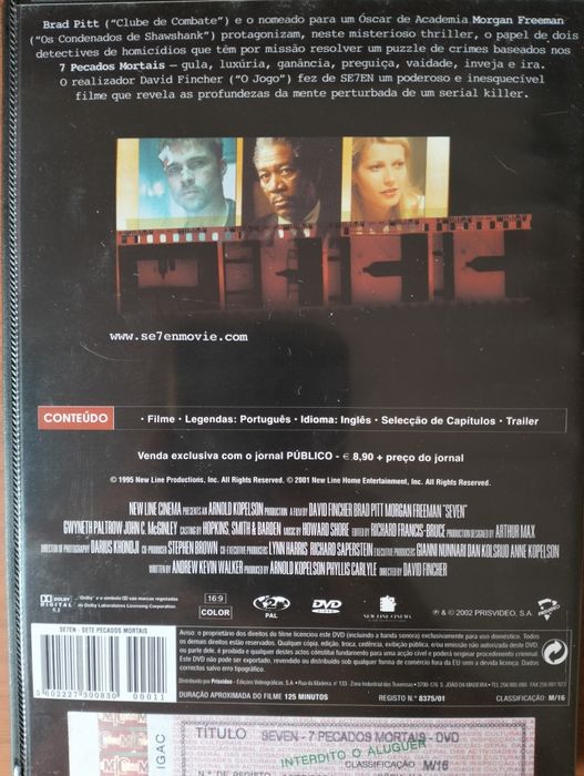 DVD SE7EN 7 Pecados Mortais