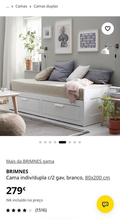 Cama solteiro com arrumação