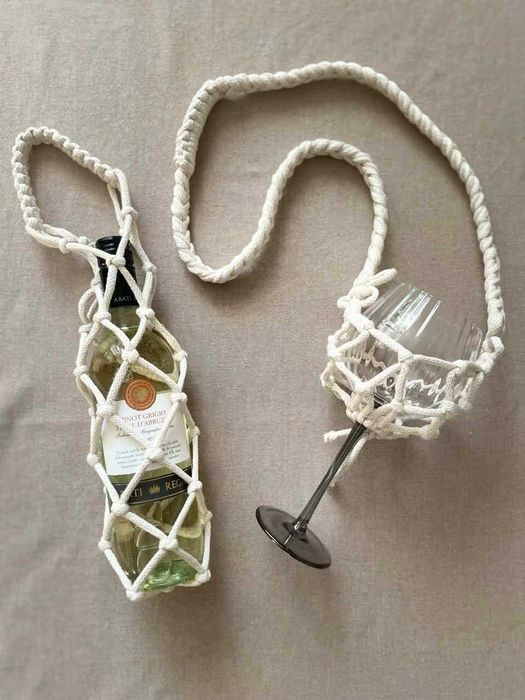 Келихоноська авоська під келих сумка під бокал макраме авоська