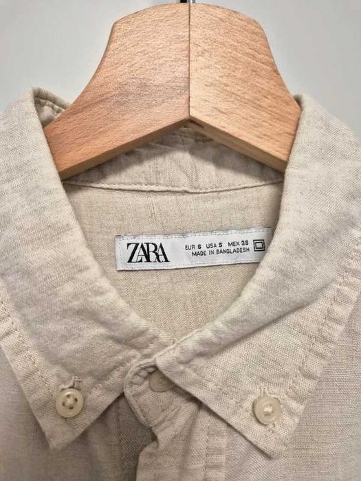 Koszula Zara lniana beżowa casual roz. S