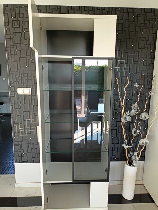Witryny z wazonem 42x200x70 białe Glamour