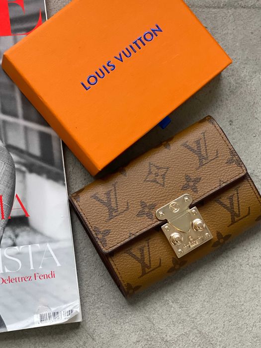 Женский кошелек маленький Louis Vuitton коричневый, черный Луи Виттон