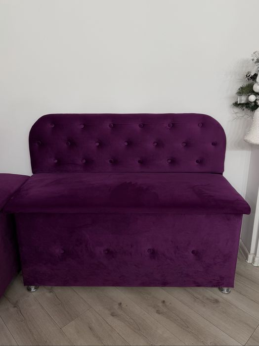 Диван для зони очікування фіолетовий велюр оксамит