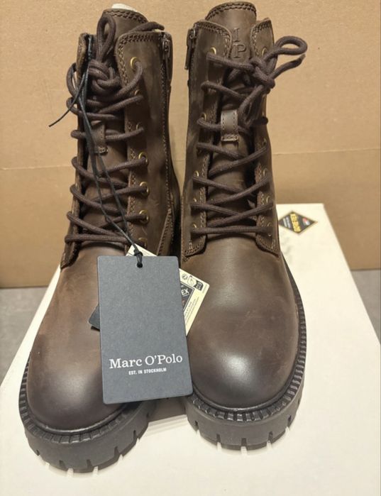 Skórzane botki damskie goretex marc o polo