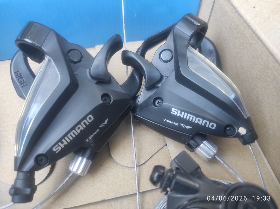 Manípulos Shimano + pinças travão disco