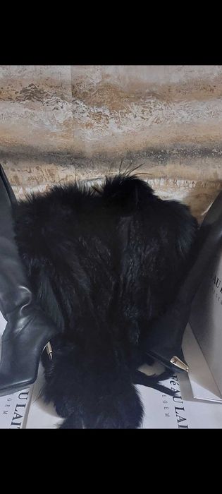 Piękna kamizela połaczenie lisa naturalnego z futrem z króliczka