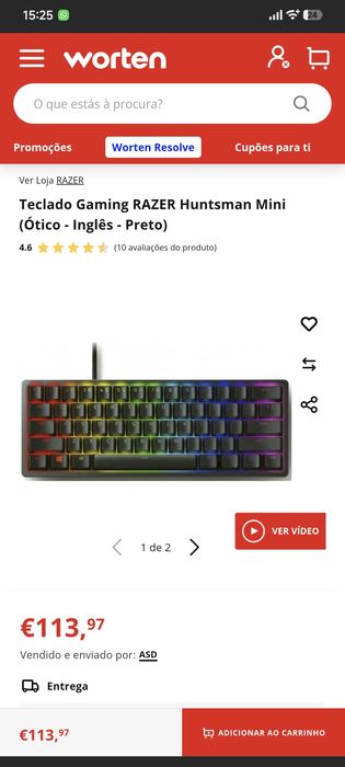 Teclado Gaming RAZER Huntsman Mini