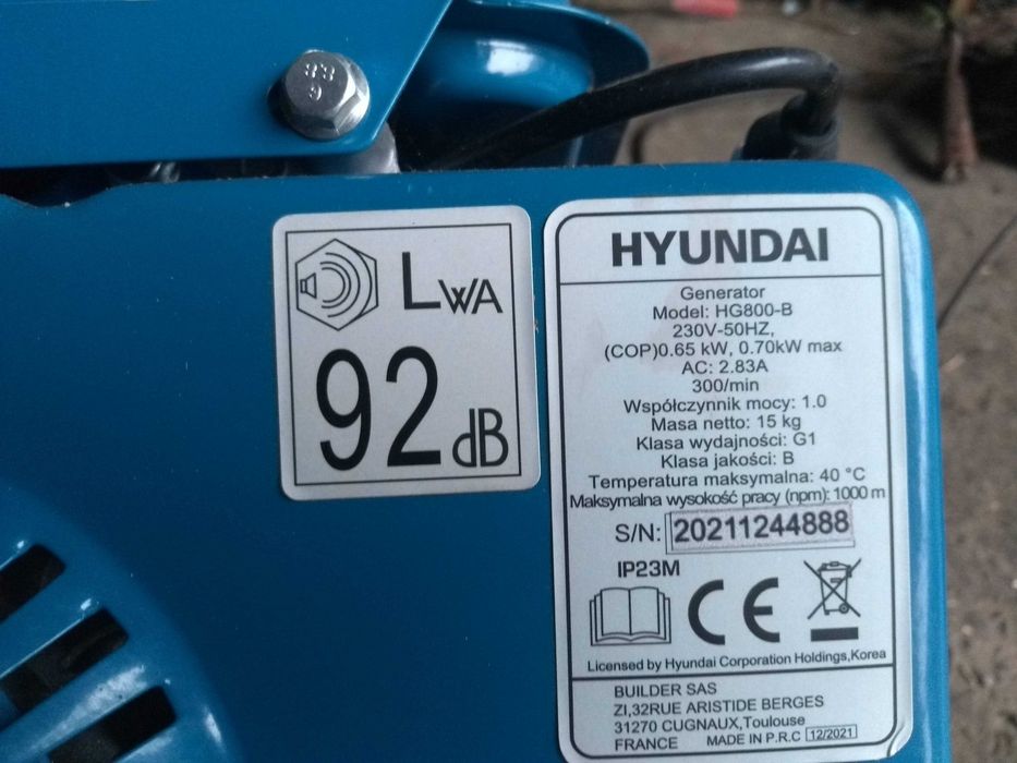 Agregat prądtwórczy Hyundai Nowy