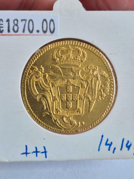 Moeda ouro Peça D. José I-6.400 réis