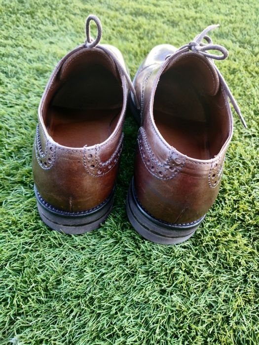 Sapatos Derby de couro castanho da Lottusse, Tam. 42,5