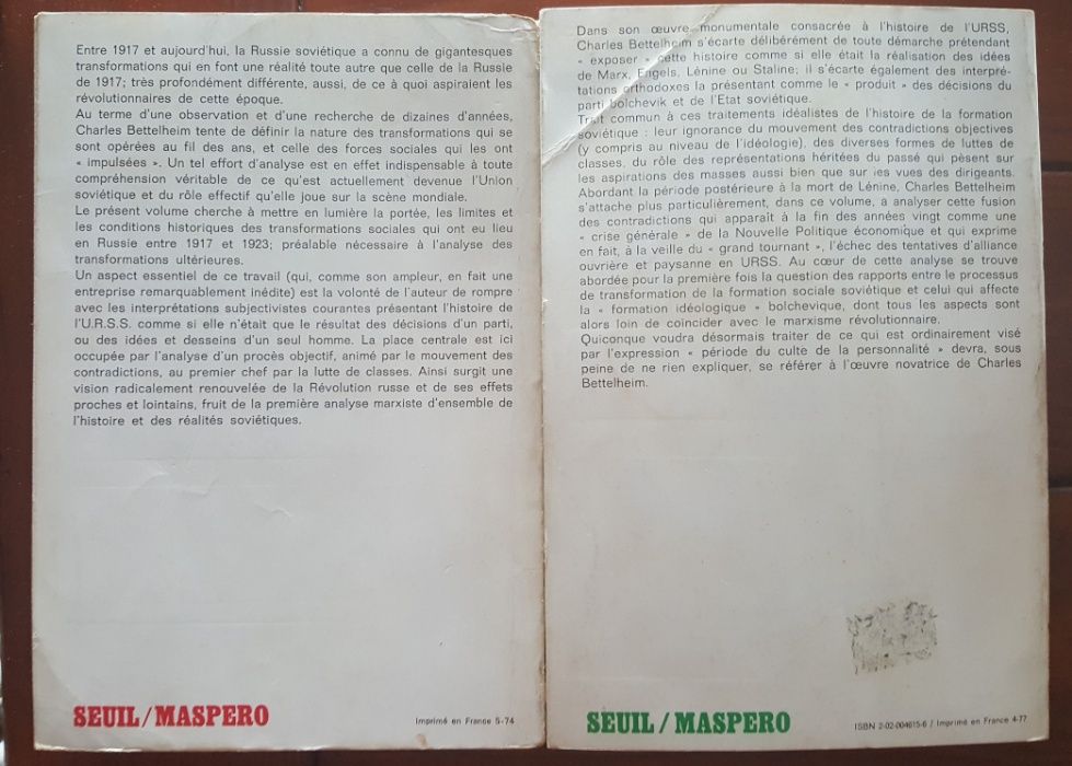 Charles Bettelheim - Les luttes de classes en URSS (2 vols.)