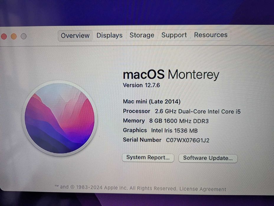 Неттоп Apple Mac Mini A1347 Late 2014 / i5 / Ram 8Gb / SSD 256Gb