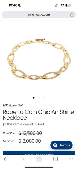 Набор Roberto Coin Оригинал Коллекция Chic and Shine золото 750