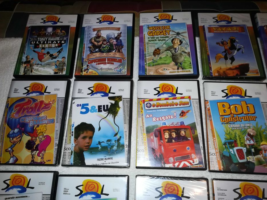 filmes de animação em dvd coleção do jornal sol (números das 3 séries)